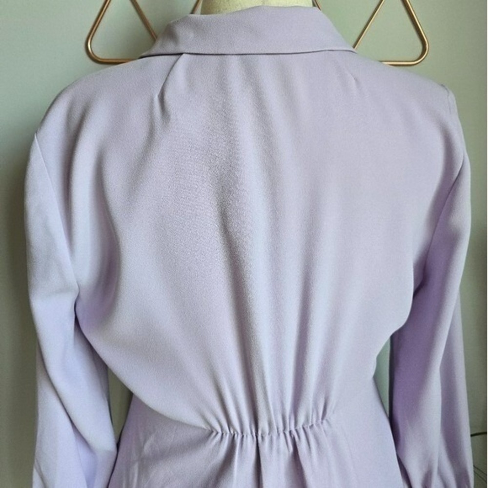 J. Crew NEW Lilac 365 Crepe Faux-Wrap Shawl Collar Blouse Top SZ 10 Career Chic - Picture 7 of 12